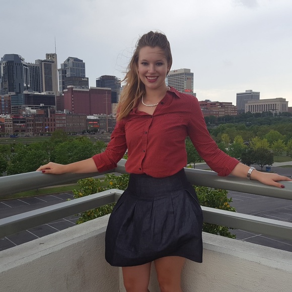 Red button down - Picture 3 of 5